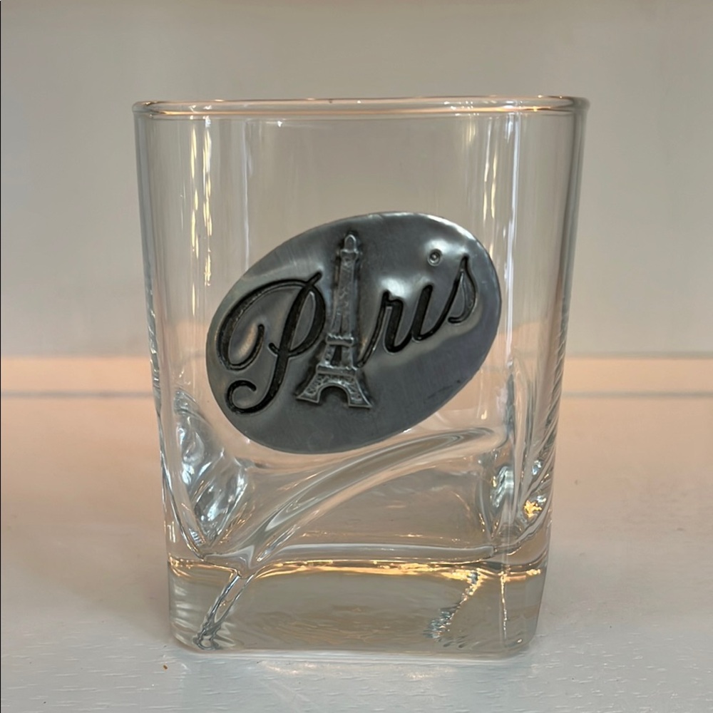 Paris Glass Tumbler with Silver Accent